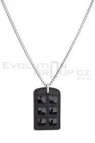 Bransoletka sk�rzana dla pana z �a�cuzskem SWAROVSKI ELEMENTS 34135.3 jet
