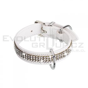 Sk�rzana obro�a dla psa SWAROVSKI ELEMENTS 37001.1 bia�a