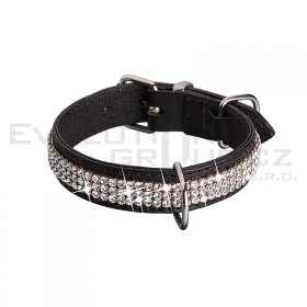 Sk�rzana obro�a dla psa SWAROVSKI ELEMENTS 37001.1 czarna