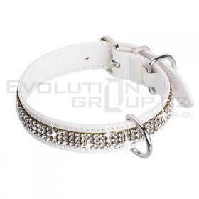 Sk�rzana obro�a dla psa SWAROVSKI ELEMENTS 37002.1 bia�a