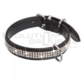 Sk�rzana obro�a dla psa SWAROVSKI ELEMENTS 37002.1 czarna