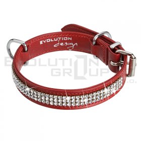 Sk�rzana obro�a dla psa SWAROVSKI ELEMENTS 37002.1 czerwona